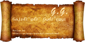 Gajzágó Györgyi névjegykártya